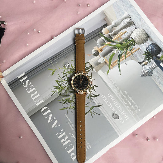 Conjunto de Reloj Frosted Estrellado y Cinturón de Dos Piezas - Image 13