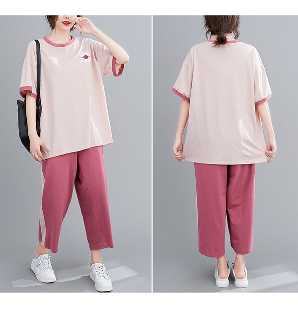 Pijama Camiseta Margarita Suelta Casual Cómoda