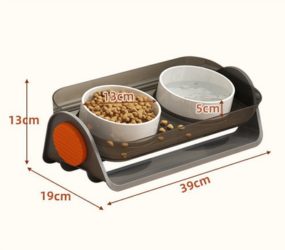 Comedero y Bebedero Elevado para Gatos con Tallo de Cerámica - Image 9