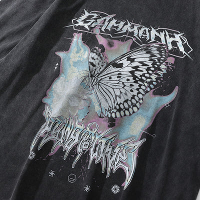 Playera Hombre Estampado Mariposas Efecto Desgastado - Image 5