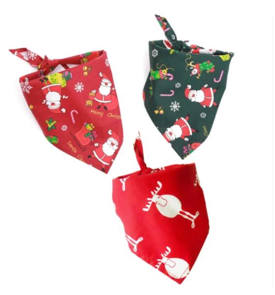 Vestido Navideño de Algodón para Mascotas con Pañoleta Triangular