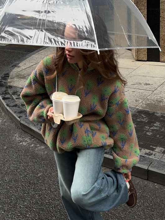 Sudadera con Capucha y Cierre Medio de Felpa Jacquard - Image 21