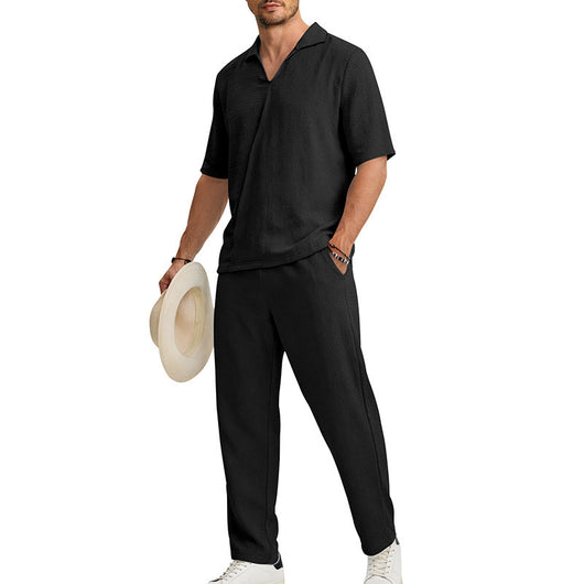 Traje Ejecutivo de Manga Corta con Solapa y Pantalón - Image 27