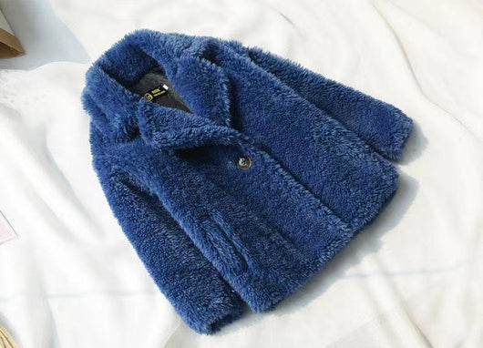 Abrigo de Niña Cashmere Grueso con Forro de Piel - Image 6