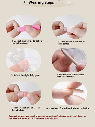 Adhesivos de Uñas Cortas Púrpura Claro Bucheriti - Image 9