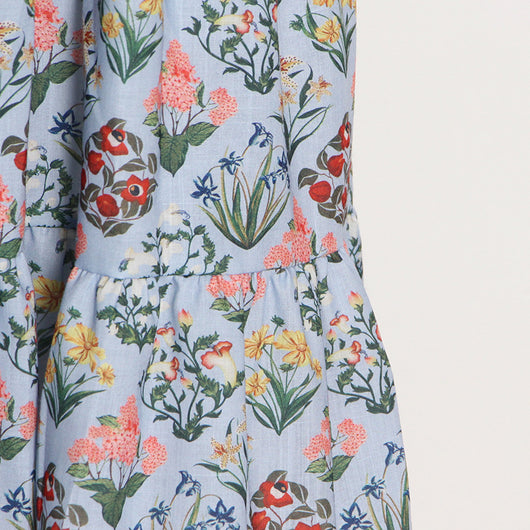 Vestido Azul Mori con Mangas Abullonadas, Cintura Alta y Estampado - Image 15