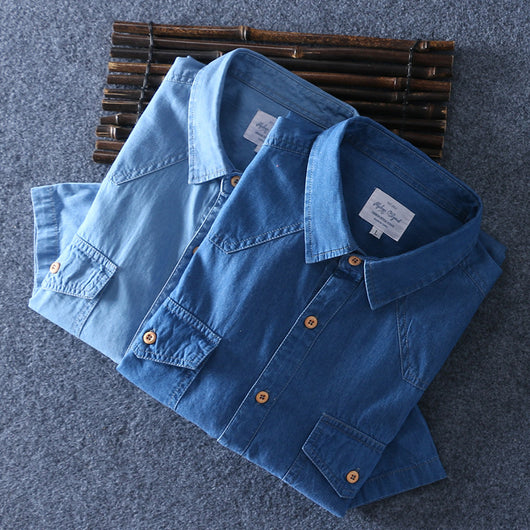 Camisa Denim de Algodón Manga Corta para Hombre - Comodidad de Verano - Image 4
