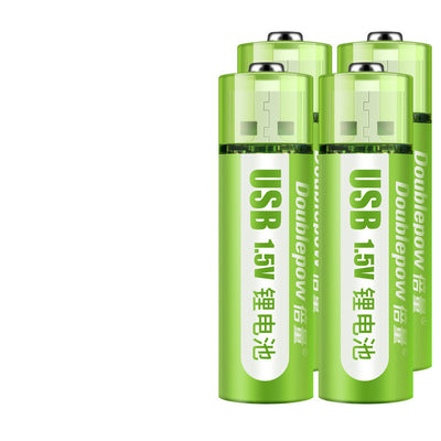 Two green USB rechargeable AA batteries with 1.5V constant voltage, labeled "Doublepow" and "USB 1.5V". - Image 6