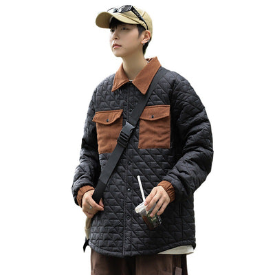 Abrigo Acolchado de Algodón con Cuello Estilo Lattice Diamante - Image 6