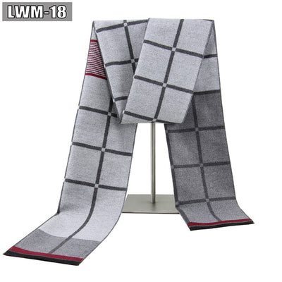 Bufanda de Cachemira Cuadros Hombre Estilo Europeo para Otoño e Invierno - Image 22