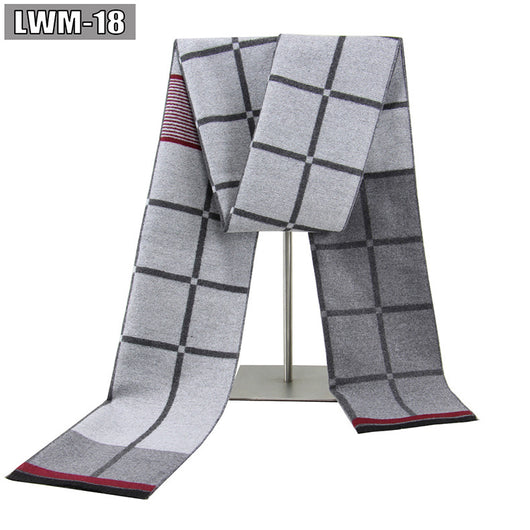 Bufanda de Cachemira Cuadros Hombre Estilo Europeo para Otoño e Invierno - Image 22