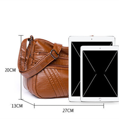 Bolso Bandolera de Cuero Suave para Mujer con Múltiples Compartimentos - Image 13