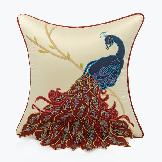 Cojín Decorativo Estilo Chino con Bordado de Pavo Real para Sofá y Cama - Image 9