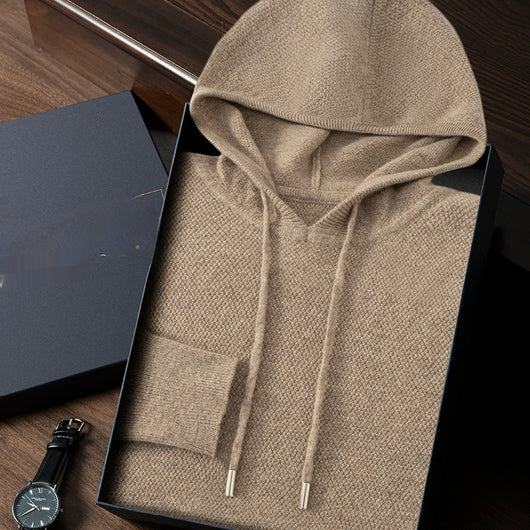 Suéter de Cashmira con Capucha para Hombre Otoño Invierno