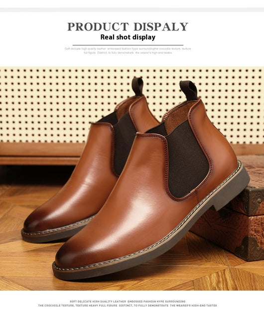 Botas de Cuero Estilo Británico Talla Grande para Hombre - Image 13