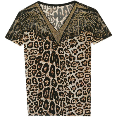 Blusa Mujer Manga Corta con Strass Brillante - Image 11