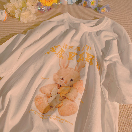 Camiseta Casual Estampado Conejito - Diseño Moderno y Cómodo - Image 9