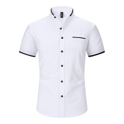 Camisa de Cuello Mao Manga Corta para Hombre - Image 3