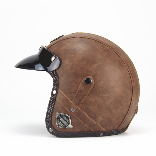 Casco Retro Semiabierto Four Seasons en Cuero - Image 11