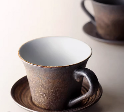 Juego de Café Artesanal de Cerámica Retro con Personalidad - Image 9