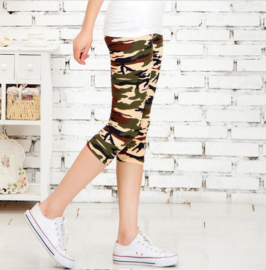 Leggins Cortos Estampados Mujer Stretch Seda de Leche Pantalones Finos - Image 4