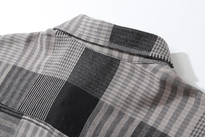 Camisa Retro a Cuadros Suelta de Manga Larga para Hombre - Image 16