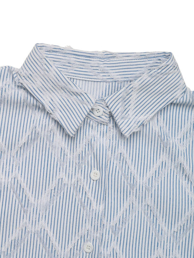 Cardigan a Rayas Azul y Blanco para Mujer - Image 18