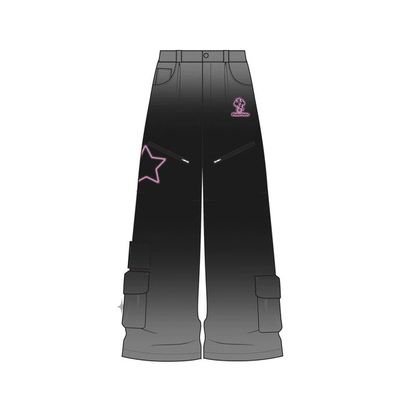 Pantalones Chaopai Púrpura Rectos de Pierna Ancha