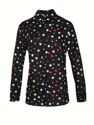 Camisa Manga Larga con Lunares para Hombres y Adolescentes - Image 2