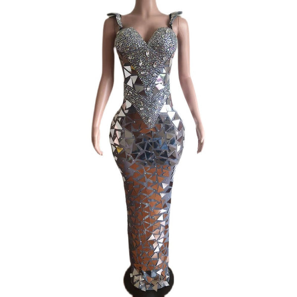 Vestido Largo Elegante de Lentejuelas con Manga Larga Ajustado - Image 6