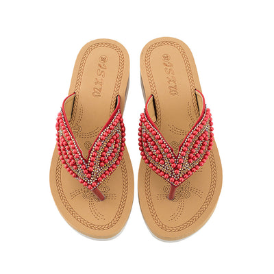 Sandalias Talla Grande con Detalles de Perla y Hoja - Image 24