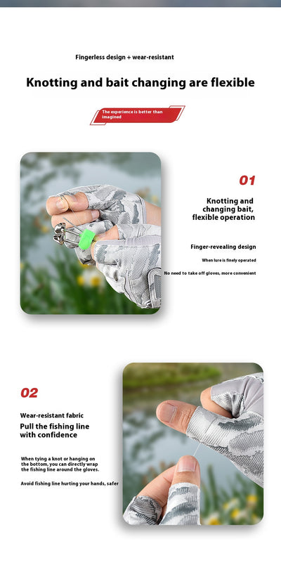 Guantes de Pesca Profesionales con Protección Solar y Tres Dedos Expuestos - Image 12