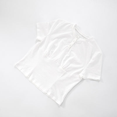 Blusa Básica para Mujer con Cuello Redondo, Botones y Hombros Caídos - Image 26