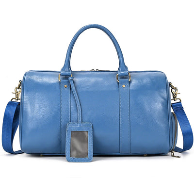Bolsa de Viaje y Gimnasio en Cuero Genuino Negro para Hombre - Image 13