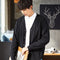 Cardigan Suelto de Hombres Otoño - Suéter Oversized Cuello Caído Negro Tendencia