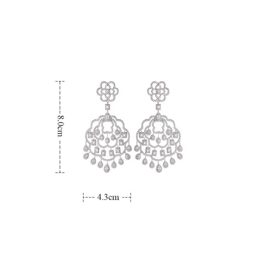 Aretes de Cobre Hueco Lujo con Circonitas Incrustadas - Diseño Vintage - Image 9
