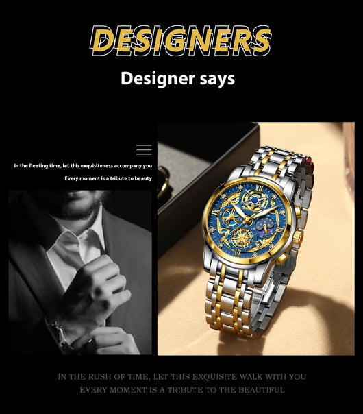 Reloj de Lujo Resistente al Agua con Diseño Calado y Esfera Extragrande - Image 17