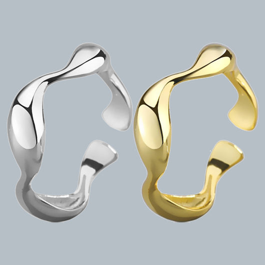 Anillo Ondulado Dorado Brillante - Accesorio de Personalidad - Image 3