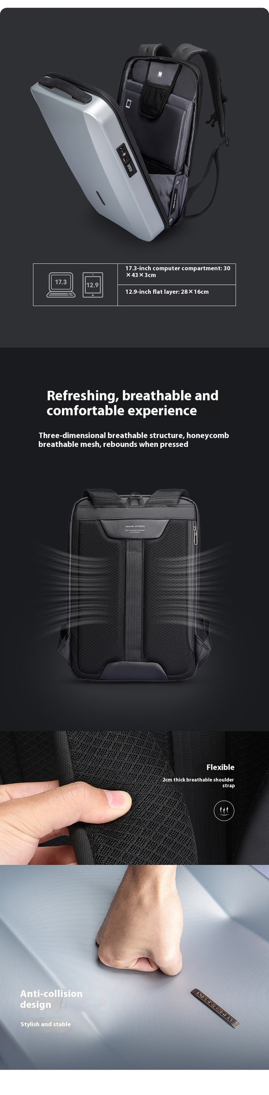 Mochila Antirrobo para Laptop 17.3" - Diseño Ejecutivo y Versátil - Image 9