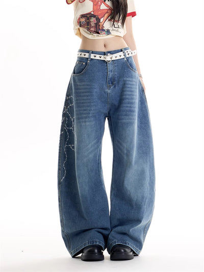 Jeans Retro Americano con Bordado Machete Hot Girl - Image 2
