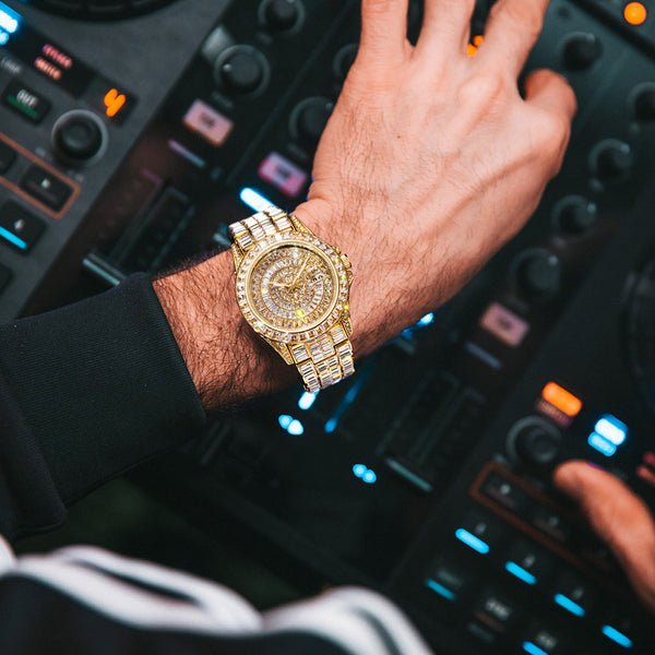 Reloj de Diamante Cuadrado Completo con Circonita de Alta Gama
