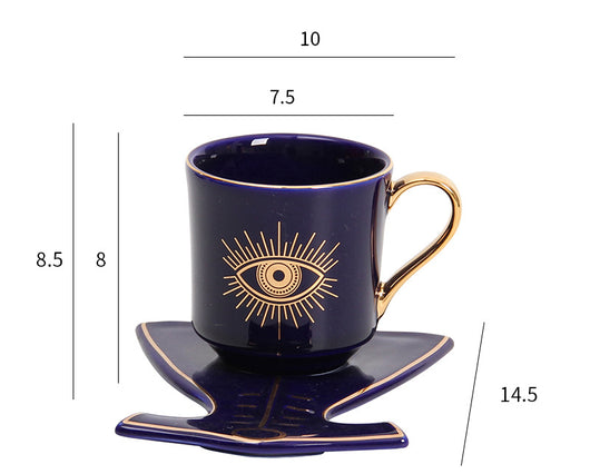 Taza de Café Europea con Plato de Cerámica Estilo Creativo - Image 21