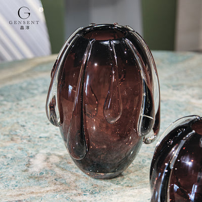 Jarrón de Cristal Marrón Elegante - Adorno Decorativo Premium - Image 3