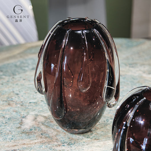 Jarrón de Cristal Marrón Elegante - Adorno Decorativo Premium - Image 3