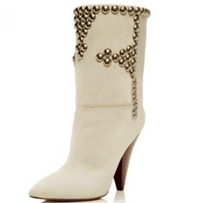 Botas Over the Knee con Tacón Cuña y Punta Studs - Image 15