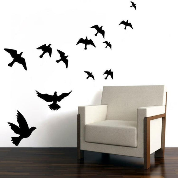 Vinilo Decorativo Gaviota Volando en Negro