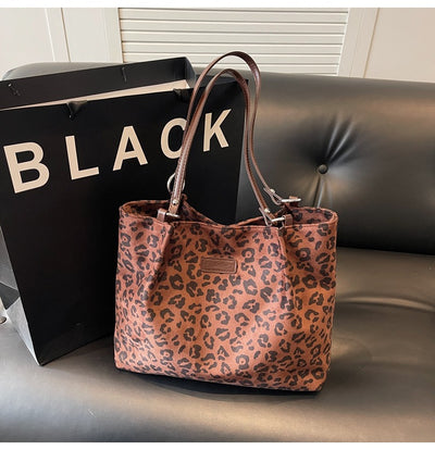 Bolsa Grande de Lona con Estampado de Leopardo para Hombro - Image 18