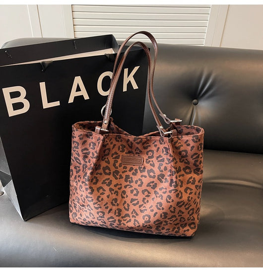 Bolsa Grande de Lona con Estampado de Leopardo para Hombro - Image 18