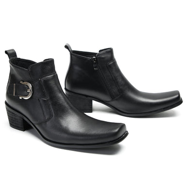 Botas Altas Casuales de Cuero para Hombre - Estilo Retro Trendy - Image 8