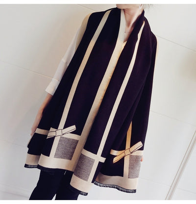 Poncho Reversible con Moño - Diseño Elegante Doble Cara - Image 12